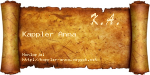 Kappler Anna névjegykártya